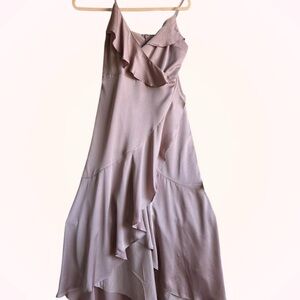 Source Unknown Purple Asymmetrical Ruffled Cocktail Dress